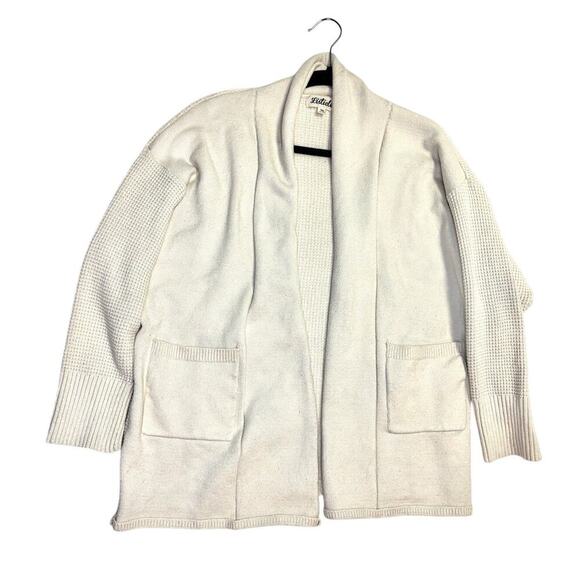 Listicle, Oatmeal Colored, Women's Medium Cardigan, Ivory \ Off-White - Picture 1 of 7